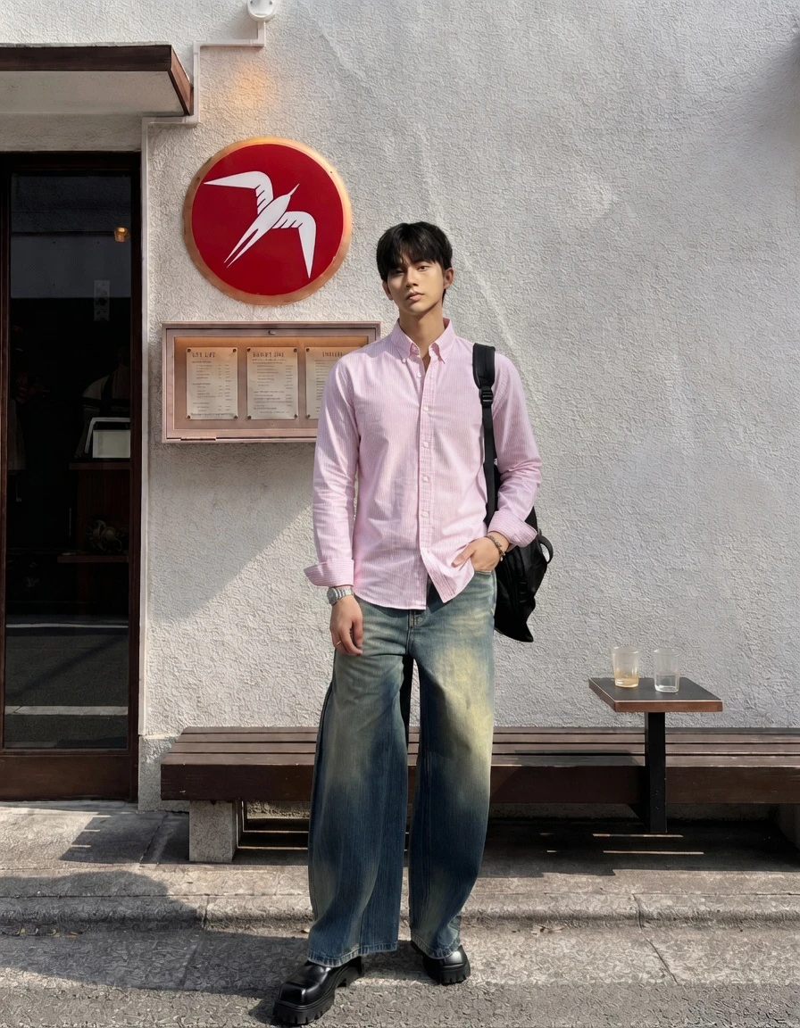Áo Sơ Mi Nam Dài Tay DOCAS Kẻ Sọc Vải Cotton Form Slim Fit DCSM-02 - Ảnh 2