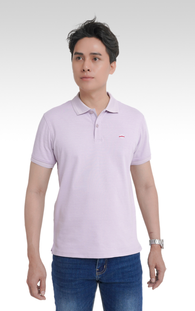 POQ002 Áo Polo Nam DOCAS Vải Cotton CMC Trơn Cổ Bo Dệt Họa Tiết Phom Slim Fit