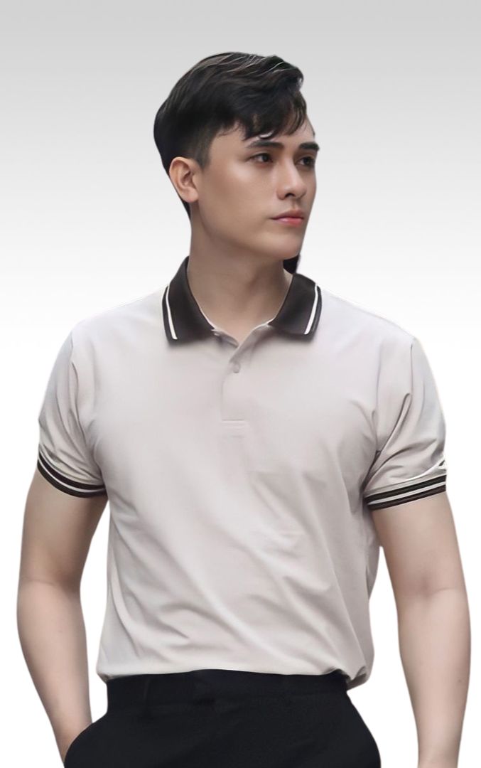 PO004 Áo Polo Nam DOCAS Vải Cotton CMC Cổ Phối Phom Regular Fit