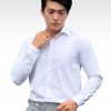 DCSMTD-NAM01-BODY-3 Áo Sơ Mi Tay Dài Nam Body Màu Trắng Docas