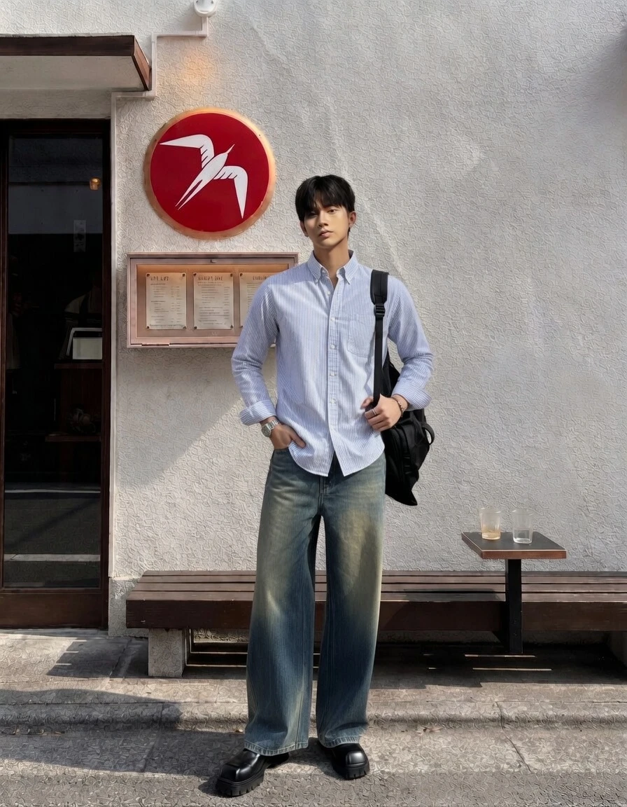 Áo Sơ Mi Nam Dài Tay DOCAS Kẻ Sọc Vải Cotton Form Slim Fit DCSM-02 - Ảnh 6