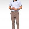 QT011-3 Quần Tây Khaki Nam DOCAS Vải Cotton Màu Nâu Phom Slim Crop
