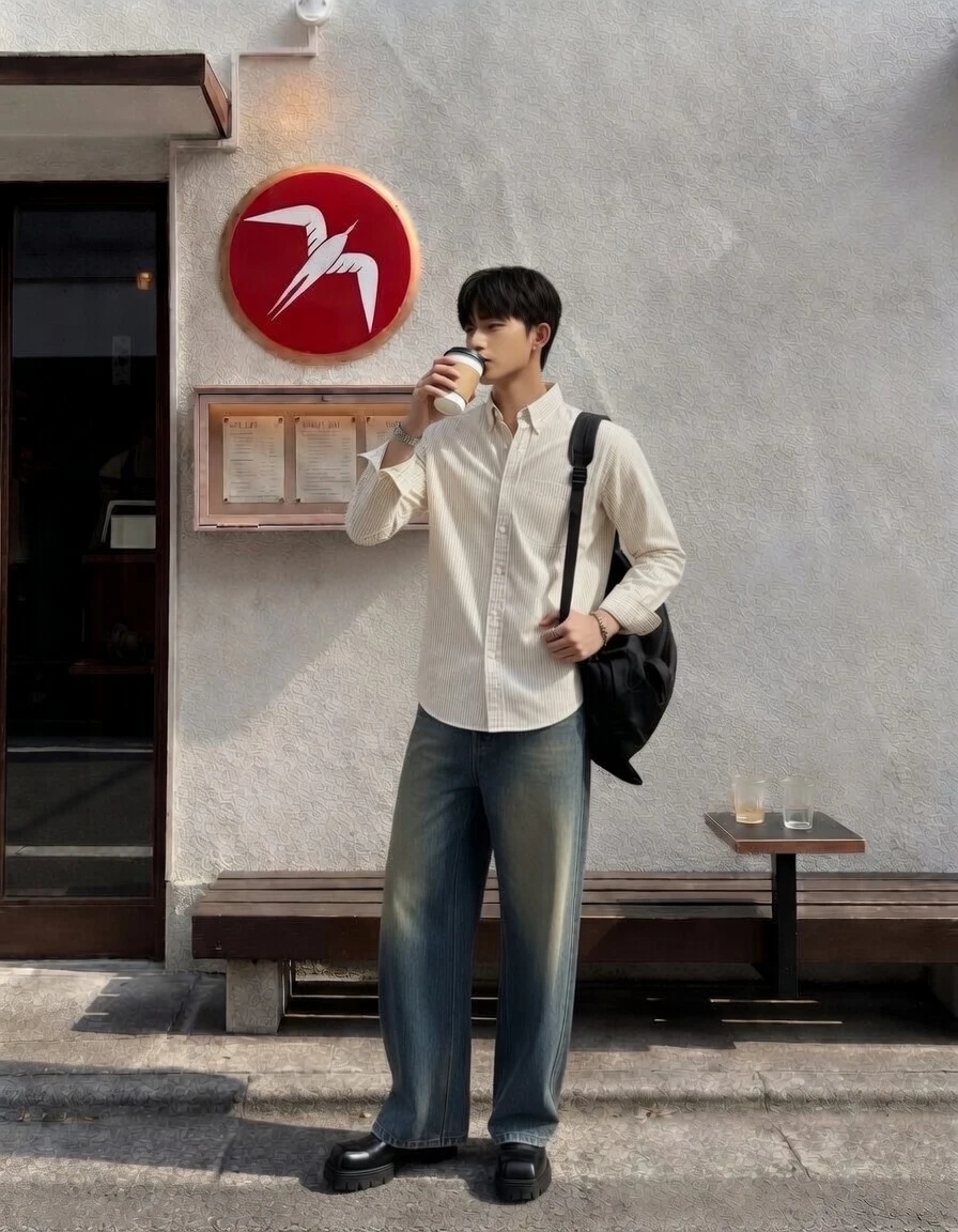 Áo Sơ Mi Nam Dài Tay DOCAS Kẻ Sọc Vải Cotton Form Slim Fit DCSM-02 - Ảnh 3