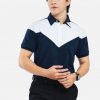 PO910 Áo Polo Nam DOCAS Vải Cotton CMC May Phối Thân Xanh Đen Vai Trắng Phom Regular Fit