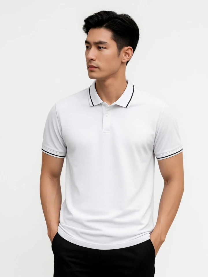 Áo Polo Nam Cotton Form Regular Fit DOCAS Polo Nam Cao Cấp Cổ Phối Viền Vải Cotton CMC C-012