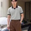 Áo Polo Nam DOCAS Cổ V-Neck Không Cúc Vải Cotton CMC Form Regular Fit DCPO07-01