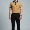 Áo Polo Nam Phối Vai Họa Tiết In Chìm DOCAS Vải Cotton CMC Phom Regular Fit PL06