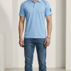 Áo Polo Nam Phối Viền Vai Họa Tiết Mũi Tên DOCAS Vải Cotton CMC Phom Regular Fit PL07