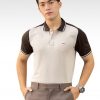 PO-RL-107 Áo Polo Nam DOCAS Vải Cotton CMC Màu Be Phối Vai Nâu Phom Regular Fit