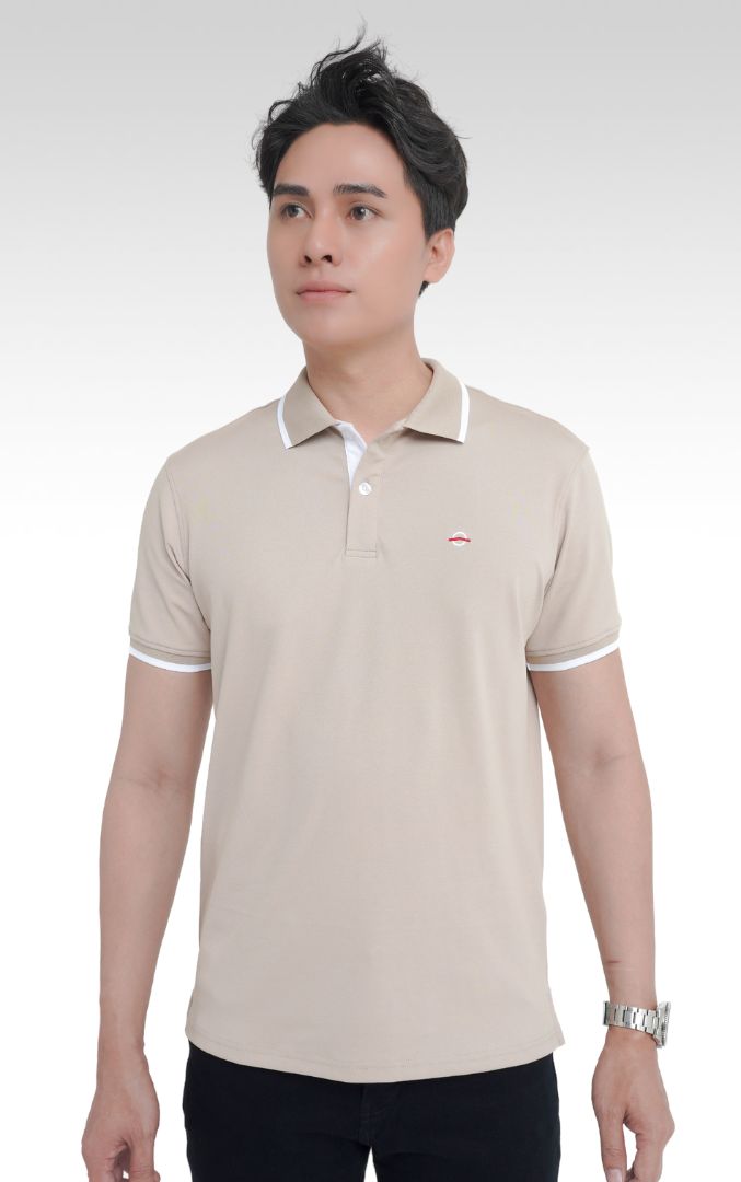 PO30923 Áo Polo Nam DOCAS Vải Cotton CMC Cổ Phối Viền Trắng Phom Regular Fit