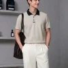 Áo Polo Trơn Nam DOCAS Vải Thun Sọc Nổi Mát Lạnh Cổ Phối Màu 3 Cúc Tròn Form Regular Fit DCPO01-01