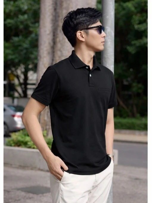 Áo Thun Polo Nam Có Túi Ngực DOCAS Form Classic Fit Chất thun Cotton Vải Cá Sấu Thoáng mắt, Co giãn PL02