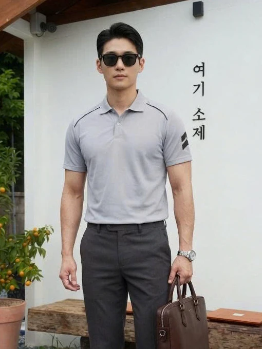Áo Polo Nam Phối Viền Vai Họa Tiết Mũi Tên DOCAS Vải Cotton CMC Phom Regular Fit PL07